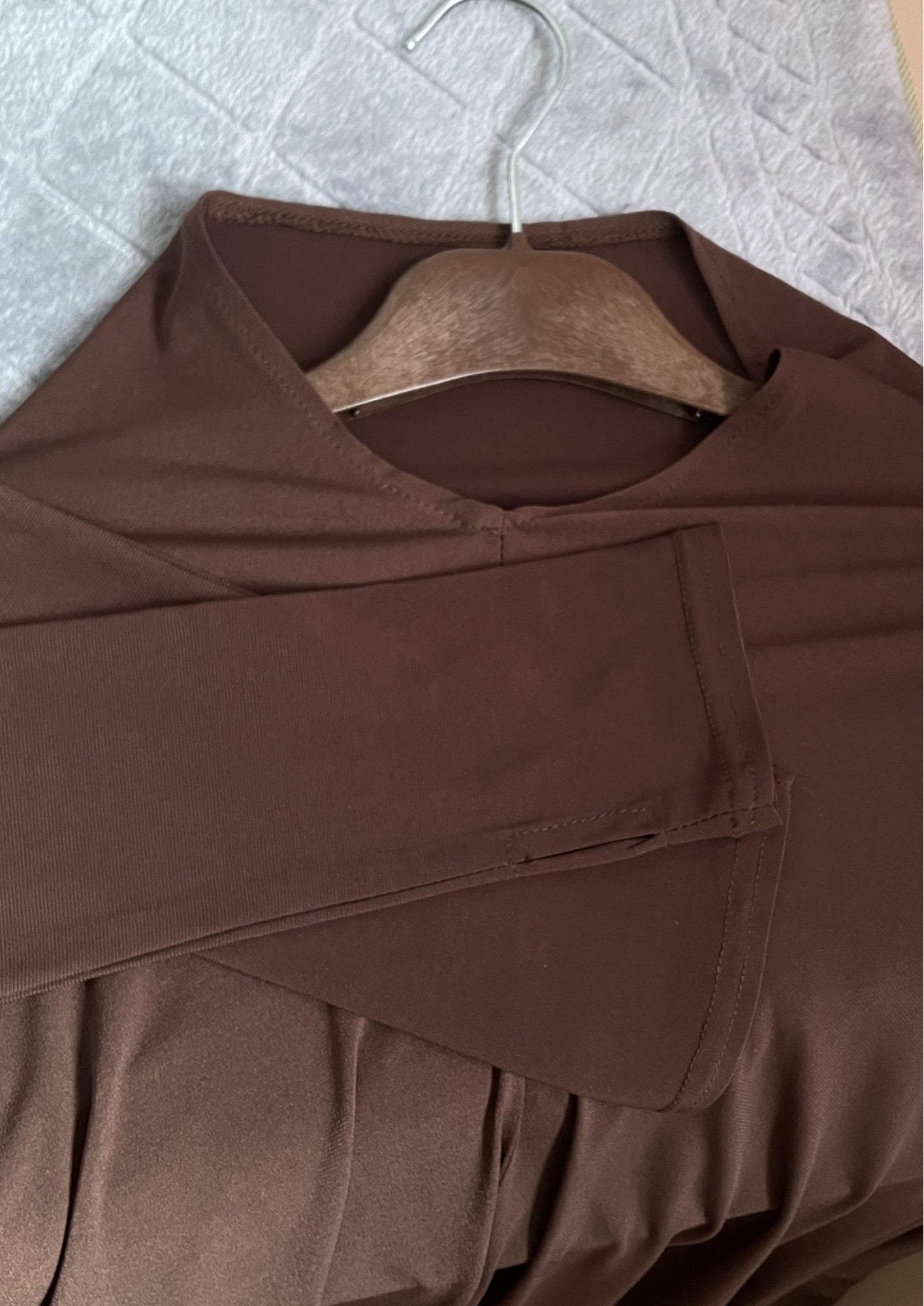Khimar Sitr en jersey premium marron avec manches incluses